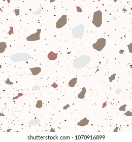 Terrazzo seamless pattern.Patterned texture Terrazzo Floor, polished stone pattern background.Vector abstract background with chaotic stains.