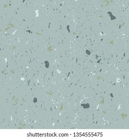 Terrazzo seamless patterns. Light green color. Classic Italian marble floor surface. Vector abstract background.