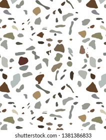 Terrazzo seamless patterns marble rock floor stone texture. 