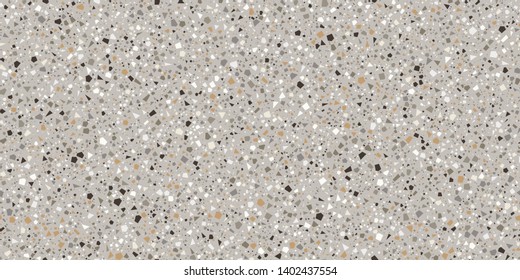 Terrazzo Seamless Repeat Vector Pattern in light tan brown and neutral colors.  Thousands of random non-overlapping elements.  Generative Art (made with code). 