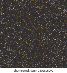 Terrazzo Seamless Repeat Vector Pattern.  Thousands of random non-overlapping elements. Shimmery metallic spots on a dark background.  Generative Art (made with code). 