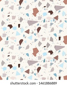 terrazzo seamless vector pattern in light tones