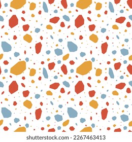 terrazzo seamless vector pattern with  transparent background 