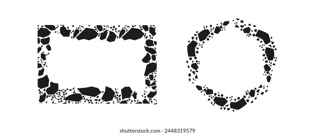 terrazzo stone frame border vector