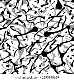 Terrazzo striped seamless pattern. Vector creative hand Drawn texture. Abstract background with chaotic stains. Collage design. Modern abstract decoration poster, fabric, cover, card design. 