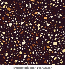 Terrazzo style mosaic background. Vector seamless pattern.