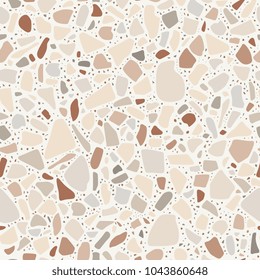 Terrazzo style. Seamless abstract pattern. Stone floor texture. Vector background.
