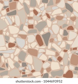 Terrazzo style. Trendy seamless abstract pattern. Stone floor texture. Paving. Vector background.