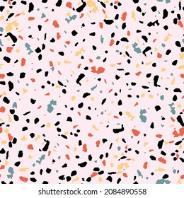 Terrazzo textile surface vector seamless repeat pattern.