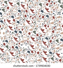 Terrazzo texture. Seamless vector illustration. Design for fabric print, for wallpaper, interior.