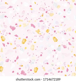 Vector de textura Terrazzo. Patrón de inoxidable en el suelo. Granito suelo texturado. Piedra, Roca, Fondo textil de mármol. Pavimento Natural, Plantilla Mosaica. Quartz, Piedra Mosca. Decoración interior de diseño.