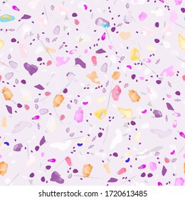 Vector de textura Terrazzo. Patrón de inoxidable en el suelo. Granito suelo texturado. Piedra, Roca, Fondo textil de mármol. Pavimento Natural, Plantilla Mosaica. Quartz, Piedra Mosca. Decoración interior de diseño.