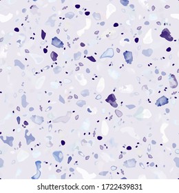 Terrazzo Texture Vector. Flooring Seamless Pattern. Floor Granite Textured. Stone, Rock, Marble Textile Background. Natural Pavement, Mosaic Template. Quartz, Pebble Tile. Design Interior Decor.