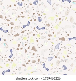 Vector de textura Terrazzo. Patrón sin soldadura en el suelo. Granito de piso texturado. Piedra, Roca, Fondo Textil de Mármol. Pavimento Natural, Plantilla Mosaica. Cuartz, Pebble Tile. Decoración interior de diseño.