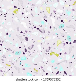 Vector de textura Terrazzo. Patrón sin soldadura en el suelo. Granito de piso texturado. Piedra, Roca, Fondo Textil de Mármol. Pavimento Natural, Plantilla Mosaica. Cuartz, Pebble Tile. Decoración interior de diseño.