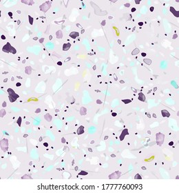 Vector de textura Terrazzo. Patrón sin soldadura en el suelo. Granito de piso texturado. Piedra, Roca, Fondo Textil de Mármol. Pavimento Natural, Plantilla Mosaica. Cuartz, Pebble Tile. Decoración interior de diseño.