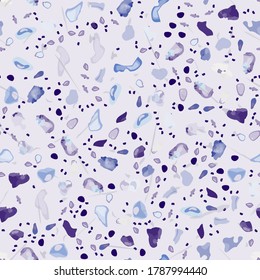 Terrazzo Texture Vector. Flooring Seamless Pattern. Floor Granite Textured. Stone, Rock, Marble Textile Background. Natural Pavement, Mosaic Template. Quartz, Pebble Tile. Design Interior Decor.