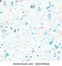 Vector de textura Terrazzo. Patrón sin soldadura en el suelo. Granito de piso texturado. Piedra, Roca, Fondo Textil de Mármol. Pavimento Natural, Plantilla Mosaica. Cuartz, Pebble Tile. Decoración interior de diseño.