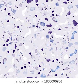 Terrazzo Texture Vector. Flooring Seamless Pattern. Floor Granite Textured. Stone, Rock, Marble Textile Background. Natural Pavement, Mosaic Template. Quartz, Pebble Tile. Design Interior Decor.