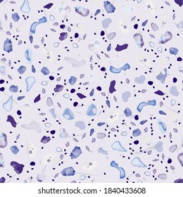 Terrazzo Texture Vektor. Fußboden Nahtlose Muster. Fußboden Granit strukturiert. Stein, Felsen, Marmor, Stoffhintergrund. Naturbelag, Mosaikvorlage. Quarz, Kieselstein. Design Innendekoration.