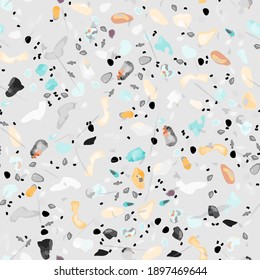 Terrazzo Texture Vector. Flooring Seamless Pattern