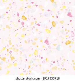 Terrazzo Texture Vector. Flooring Seamless Pattern. Floor Granite Textured. Stone, Rock, Marble Textile Background. Natural Pavement, Mosaic Template. Quartz, Pebble Tile. Design Interior Decor.