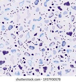 Terrazzo Texture Vector. Flooring Seamless Pattern. Floor Granite Textured. Stone, Rock, Marble Textile Background. Natural Pavement, Mosaic Template. Quartz, Pebble Tile. Design Interior Decor.