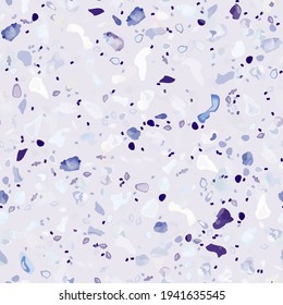 Terrazzo Texture Vector. Flooring Seamless Pattern. Floor Granite Textured. Stone, Rock, Marble Textile Background. Natural Pavement, Mosaic Template. Quartz, Pebble Tile. Design Interior Decor.