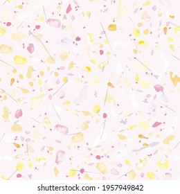 Terrazzo Texture Vector. Flooring Seamless Pattern. Floor Granite Textured. Stone, Rock, Marble Textile Background. Natural Pavement, Mosaic Template. Quartz, Pebble Tile. Design Interior Decor.