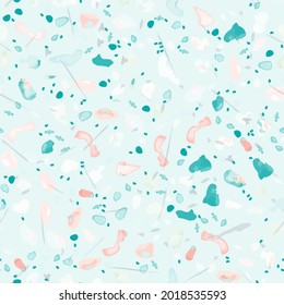 Vector de textura Terrazzo. Patrón sin soldadura en el suelo. Granito de piso texturado. Piedra, Roca, Fondo Textil de Mármol. Pavimento Natural, Plantilla Mosaica. Cuartz, Pebble Tile. Decoración interior de diseño.