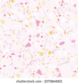 Terrazzo Texture Vector. Flooring Seamless Pattern. Floor Granite Textured. Stone, Rock, Marble Textile Background. Natural Pavement, Mosaic Template. Quartz, Pebble Tile. Design Interior Decor.