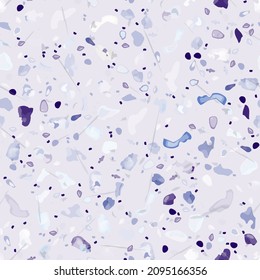 Terrazzo Texture Vector. Flooring Seamless Pattern. Floor Granite Textured. Stone, Rock, Marble Textile Background. Natural Pavement, Mosaic Template. Quartz, Pebble Tile. Design Interior Decor.