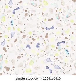 Vector de textura Terrazzo. Patrón sin soldadura en el suelo. Granito de piso texturado. Piedra, Roca, Fondo Textil de Mármol. Pavimento Natural, Plantilla Mosaica. Cuartz, Pebble Tile. Decoración interior de diseño.