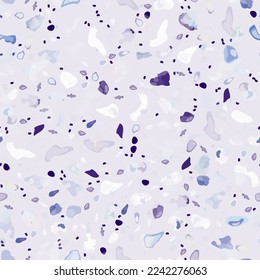 Terrazzo Texture Vector. Flooring Seamless Pattern. Floor Granite Textured. Stone, Rock, Marble Textile Background. Natural Pavement, Mosaic Template. Quartz, Pebble Tile. Design Interior Decor.