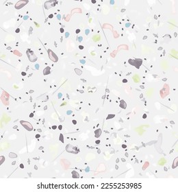 Vector de textura Terrazzo. Patrón sin soldadura en el suelo. Granito de piso texturado. Piedra, Roca, Fondo Textil de Mármol. Pavimento Natural, Plantilla Mosaica. Cuartz, Pebble Tile. Decoración interior de diseño.