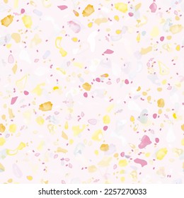 Terrazzo Texture Vector. Flooring Seamless Pattern. Floor Granite Textured. Stone, Rock, Marble Textile Background. Natural Pavement, Mosaic Template. Quartz, Pebble Tile. Design Interior Decor.