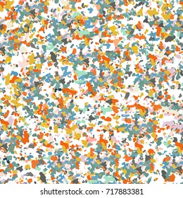 Terrazzo textured surface modern abstract pattern. Vector seamless repeat in motley colors.