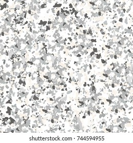 Terrazzo textured surface modern abstract pattern. Vector seamless repeat in soft pastel colors with abstract camouflage shapes.