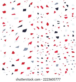 terrazzo tile pattern in bright primary colors with abstract mosaic stone shapes. Retro terrazo minimalist art background ideal for print, fashion or trendy design project.
