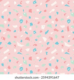 Terrazzo tiles geometric style seamless pattern design. Fabric pattern, textile pattern