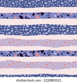 Terrazzo Torn Pieces Vector Seamless Pattern