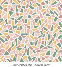 Terrazzo vector abstract seamless pattern. Stone marble texture interior mosaic background for floor.