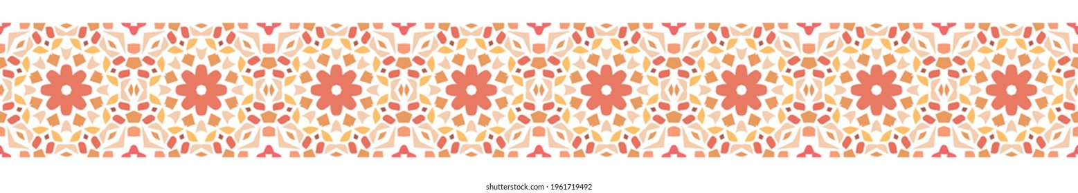 Terrazzo vector border  in a trendy  earthy colour palette. Perfect for home decor, wall paper and fashion projects. - Shutterstock ID 1961719492