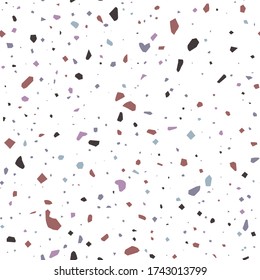 Terrazzo vector seamless pattern. Abstract stone texture.