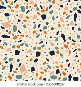 Terrazzo. Vector seamless pattern. Terrazzo look surface