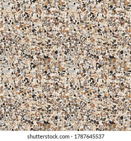Terrazzo vector seamless pattern in modern, trend colors. Colored stone flooring illustration, marble floor texture background