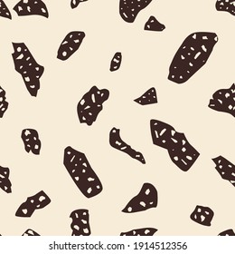 Terrazzo vector seamless pattern with natural and earthy vibes. Can be used for printing, packaging, textiles, stationery, branding, posters and etc.
