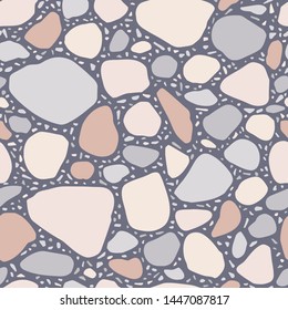 terrazzo vector seamless pattern on a dark background