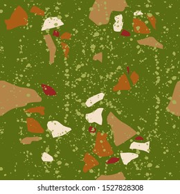Terrazzo vector seamless pattern. Texture natural stone; granite; quartz; marble; glass and concrete.