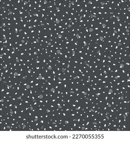 Patrón veneciano de Terrazzo. Patrón de mosaico del suelo de Terrazzo. Textura de granito de pared mosaico. Fondo blanco del vector gris. Diseño clásico de resumen de mármol. Empaquetado de piedra Arte Irregular. Impresión sin problemas en el suelo